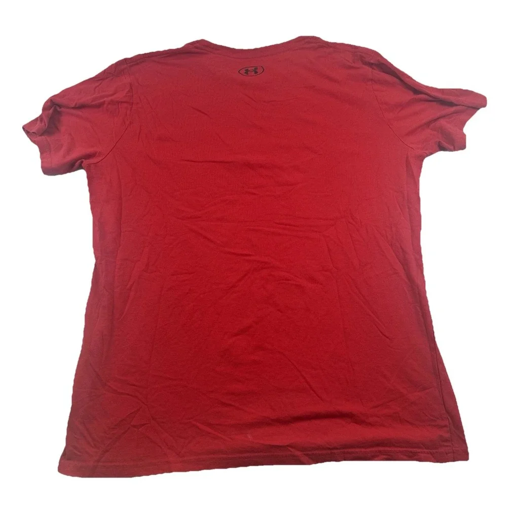 Under Armour Men's Adult 2XL Tee Shirt‎ T Red Loose Heatgear Big Logo Athletic